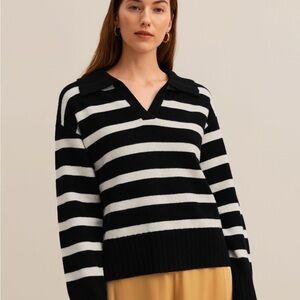 Lily Silk Merino Wool Gilly Striped Sweater